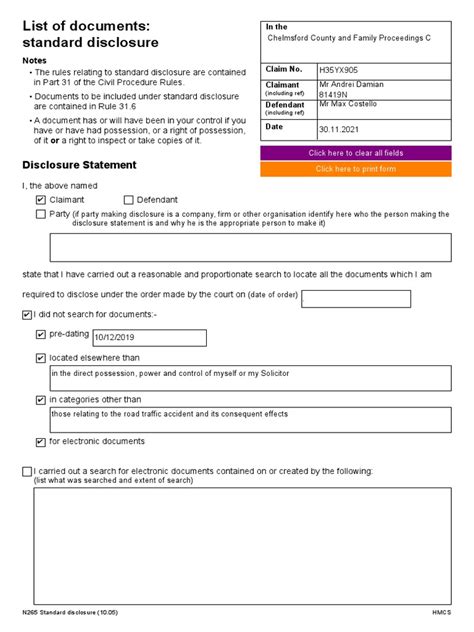 N265 - List of Documents | PDF | Discovery (Law) | Computer File