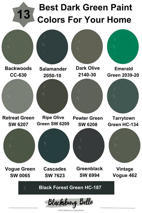 Best Dark Green Paint Colors From Sherwin Williams,, 43% OFF