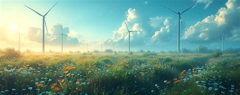 Premium Photo | A Detailed Illustration Of Wind Turbines Wallpaper