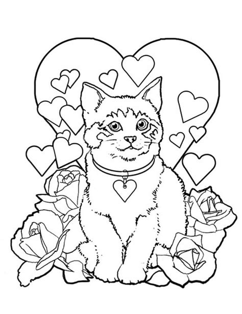 Free Online Printable Coloring Pages For Cats On Valintins