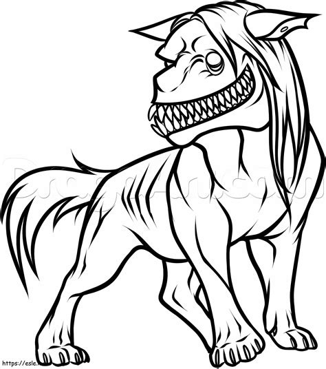 Creepy Dog coloring page