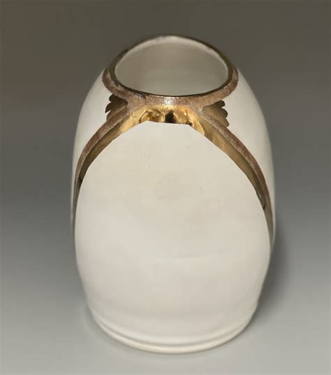 Oval Gold Luster Vase — Rena Sofer Ceramics