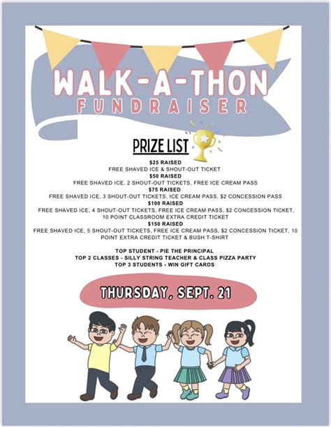 Walk-A-Thon Fundraiser Prize List | Bush Elementary School