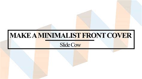 How to Make a Minimalist Front Cover on PowerPoint That Actually Looks ...