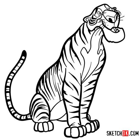 How to draw Shere Khan | The Jungle Book - Sketchok easy drawing guides