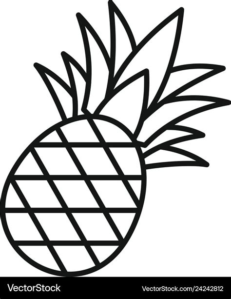 Pineapple icon outline style Royalty Free Vector Image