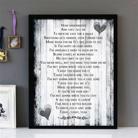 "Love Song" - Sara Bareilles - Framed Lyrics Wall Art