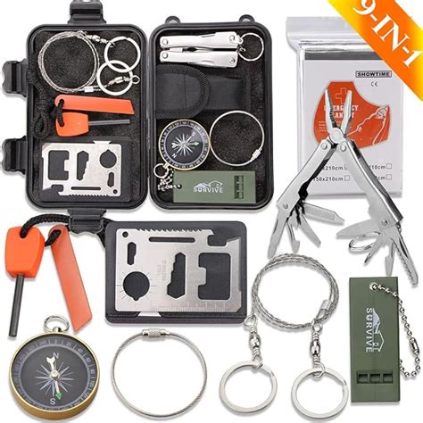 Amazon.com: Emergency Survival Kit, Monoki 9-In-1 Compact Outdoor ...