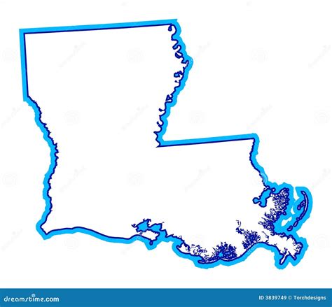 Outline Of State Of Louisiana Stock Illustration - Illustration of place, america: 3839749