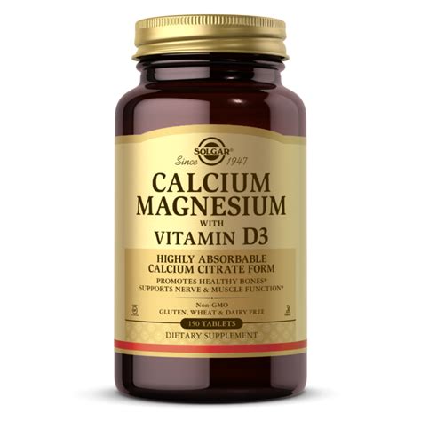 Calcium Magnesium with Vitamin D3 Tablets - Bone & Joint Support - Solgar