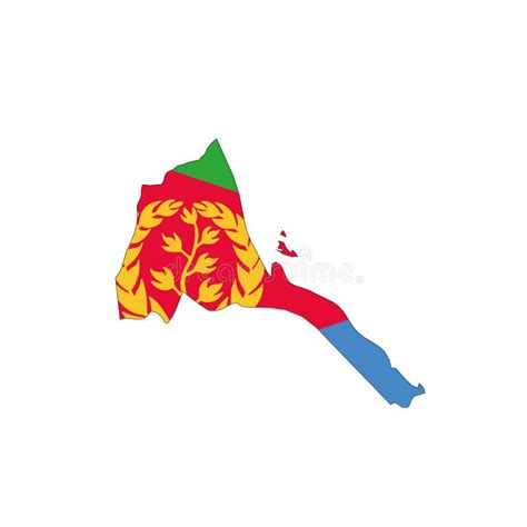 Eritrea National Flag in a Shape of Country Map Stock Vector ...