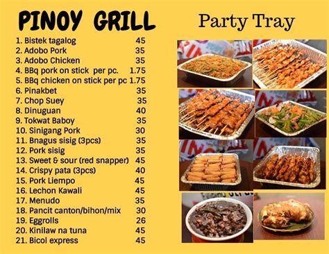 Menu at Pinoy Grill Authentic Filipino Street Foods restaurant ...