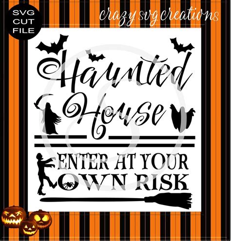 Haunted House Enter at Your Own Risk SVG Halloween Digital - Etsy