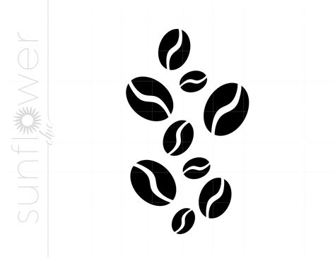 Coffee Beans SVG Clipart Coffee Beans Silhouette Cut File - Etsy