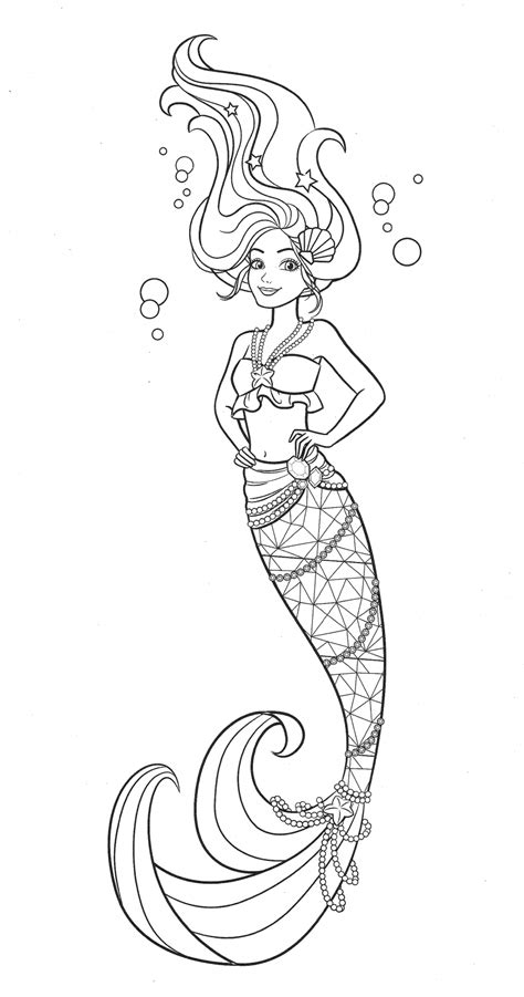 Beautiful mermaid Barbie coloring pages - YouLoveIt.com