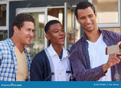 Student Snapshots. a Group of University Students Taking a Selfie on ...