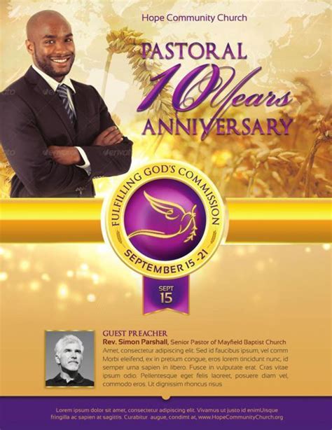 Clergy Anniversary Service Program Large Template | Pastor anniversary, Program template ...