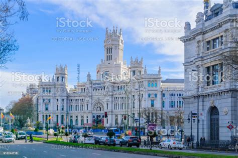 Cybele Palace In Madrid Stock Photo - Download Image Now - Architecture ...