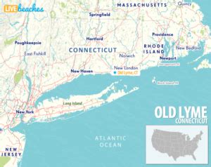 Map of Old Lyme, Connecticut - Live Beaches