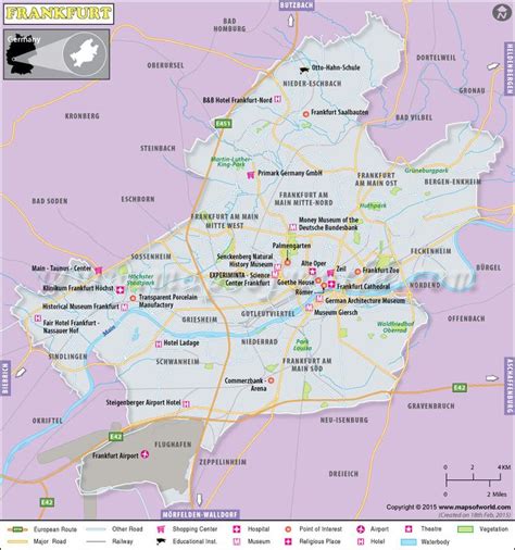 Frankfurt Germany Map | Frankfurt Map | Germany map, Map, Germany