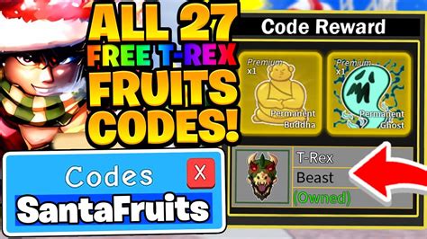 ALL 27 SECRET FREE T REX DEVIL FRUITS CODES IN BLOX FRUITS! Roblox - YouTube