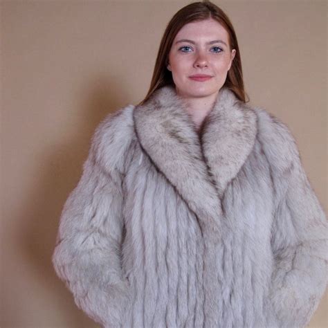 Vintage Saga Silver Fox Fur Jacket White Fox Fur Coat | Etsy Canada ...