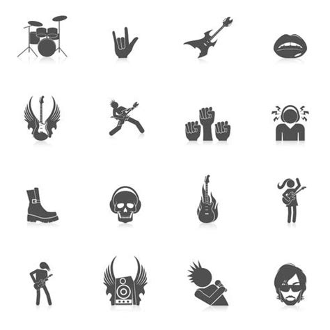 Rock music icons 438685 Vector Art at Vecteezy