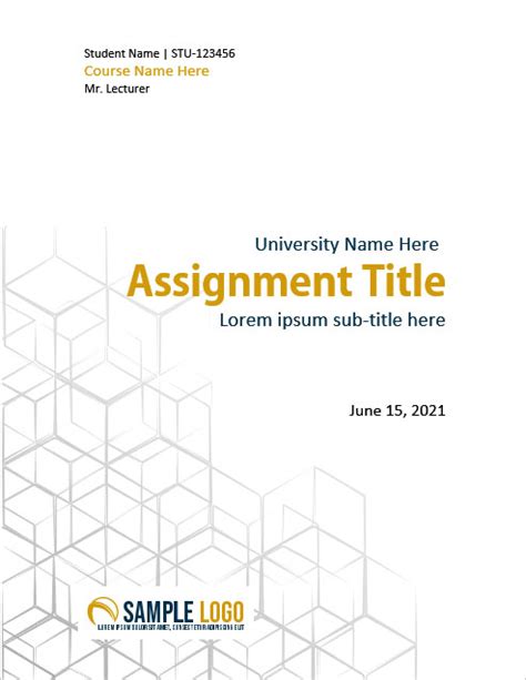 Assignment Cover Page Template Free Download - Get What You Need For Free