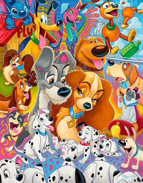 "So Many Disney Dogs" by Tim Rogerson|Disney Artwork|Treasures on Canvas – Disney Fine Art