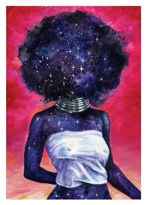 Purple Passion Spacey Psychedelic Afro Woman Art Print. - Etsy