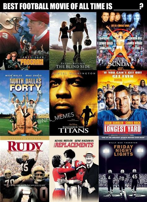 Best Football Movies, American Football Movies, Mac Davis, Remember The Titans, The Blind Side ...