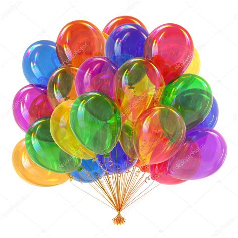 Colorful helium balloons bunch party decoration multicolor — Stock Photo © snake3d #195580468