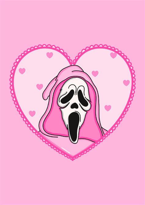 Pink Ghostface Scream Inspired Print Halloween Decor Horror - Etsy Canada Edgy Wallpaper ...