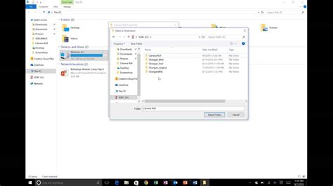 Moving Camera Roll Folder to SD Card on Surface 3 and Windows 10 - YouTube