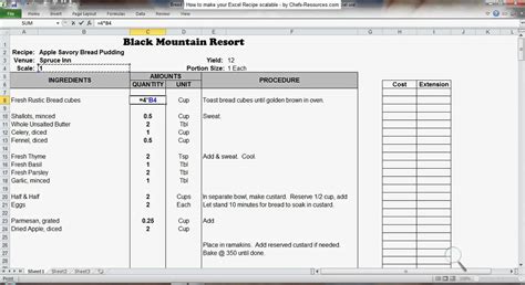 Free Excel Recipe Card Template | Deporecipe.co