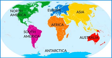 6 Continents Map