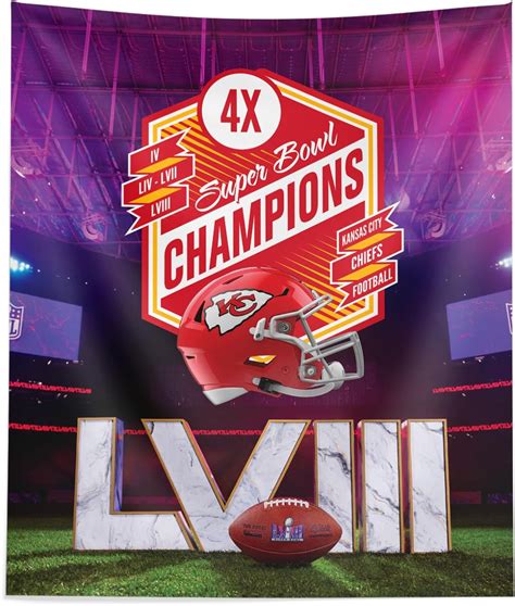 Amazon.com : Northwest NFL Kansas City Chiefs Super Bowl LVIII Champions Wall Hanging Tapestry ...