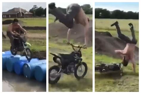 Dirt Bike Rider Miraculously Survives Rash Stunt Without Injury Luck ...