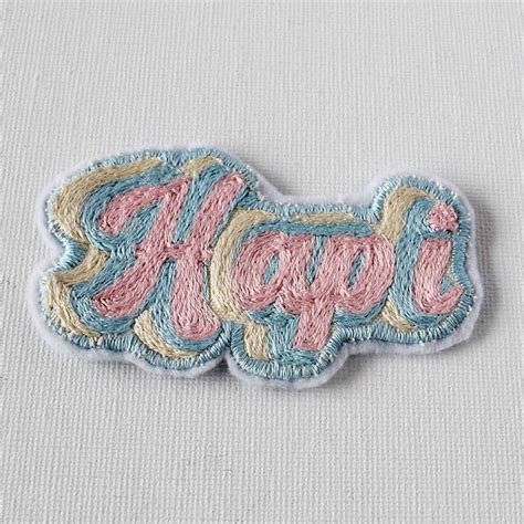 Hand Embroidered Patch with Retro Lettering - Creative Fabrica