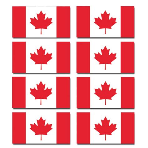 FLAG10D 8 X Glossy Vinyl Stickers Canada Canadian Small Flag Bike ...