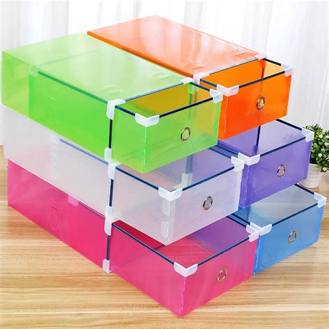 1PCS Hot Sel Thickened flip shoes transparent Drawer Case Plastic Shoe Boxes Stackable Box ...