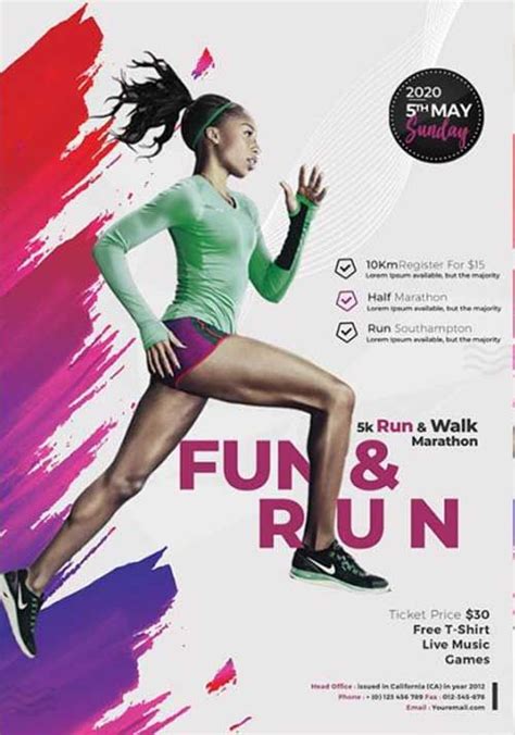 Check out the Marathon Sports Event Free Flyer Template only on https://freepsdflyer.com ...