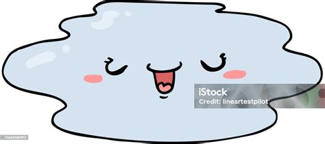 Cartoon Puddle With Face Stock Illustration - Download Image Now - Art, Art Product, Cartoon ...