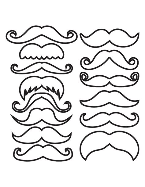 mustache prop outline - Clip Art Library