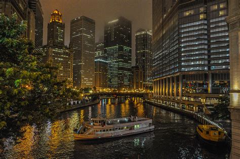 Chicago River at Night Photograph by Pamela Schreckengost - Pixels