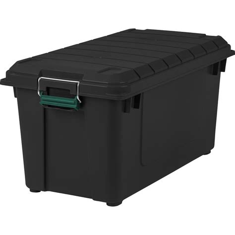 IRIS 82 Qt. Remington Weathertight Store-It-All Storage Bin in Black (4-Pack)-296005 - The Home ...