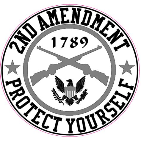 2nd Amendment Protect Yourself Circle Decal - U.S. Custom Stickers