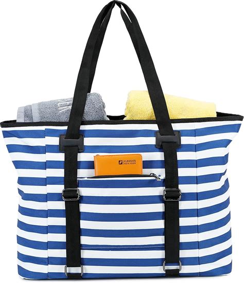 Large Beach Tote Bags For Women Waterproof Sandproof Dry Wet Separation ...