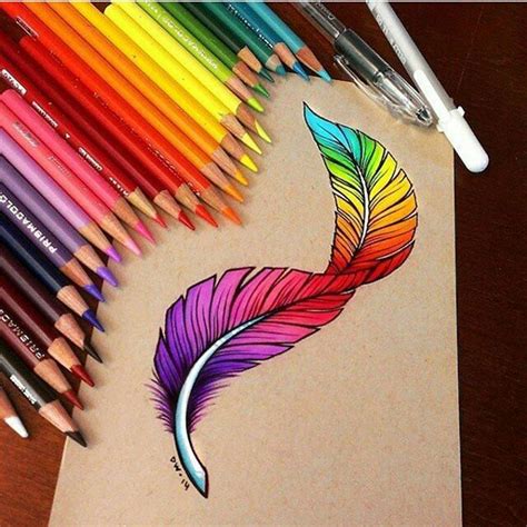 By @dannii.jo @artistic.empire | Feather drawing, Feather art, Color ...