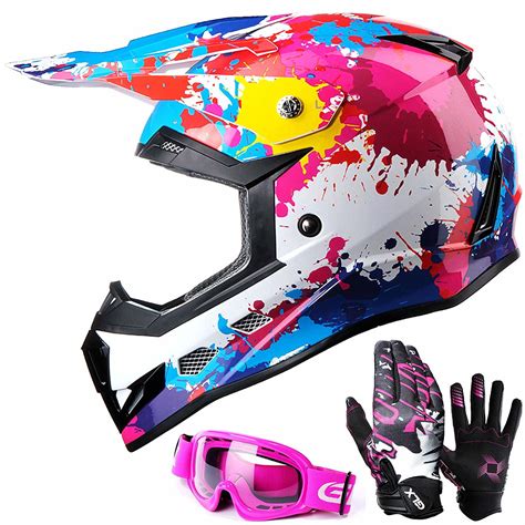 GLX DOT Youth Kids Motocross ATV Dirt Bike Helmet Off Road +Goggles ...